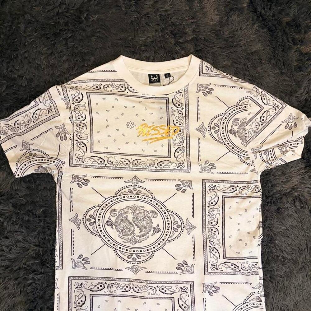 White bandana print tee